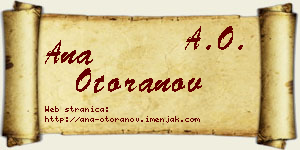 Ana Otoranov vizit kartica